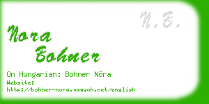 nora bohner business card